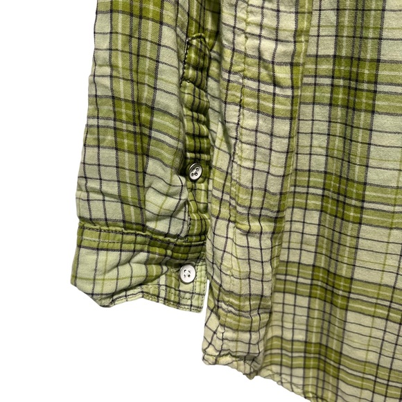 FOSSIL Green Plaid Long Sleeve Lightweight Shirt Dress Size Small - Picture 8 of 13